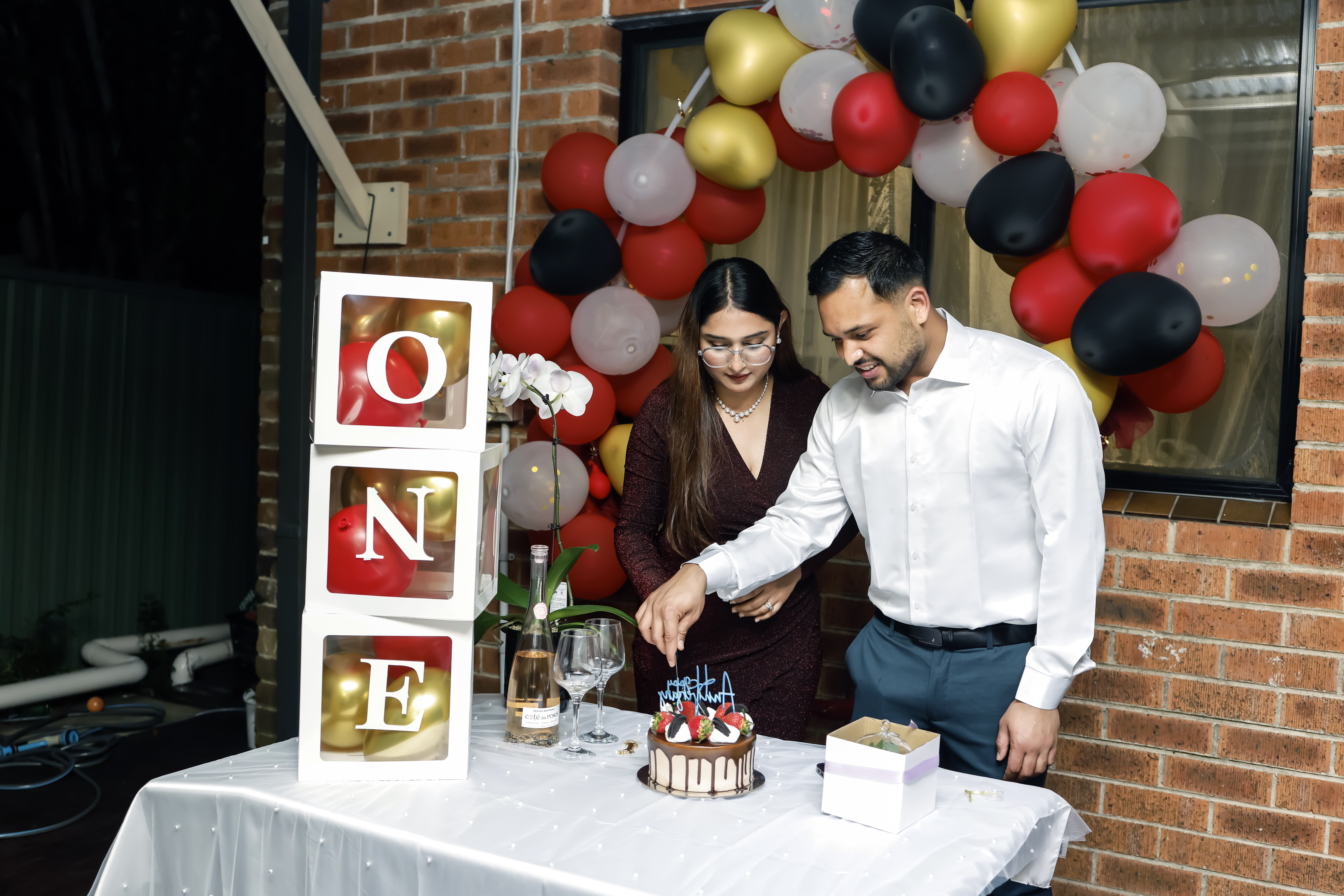 Editorial anniversary photoshoot in low light